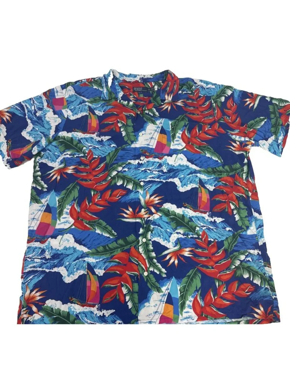 Polo Ralph Lauren Viscose Hoffman Camp Hawaiian Shirt TALL Mens Size 3XLT